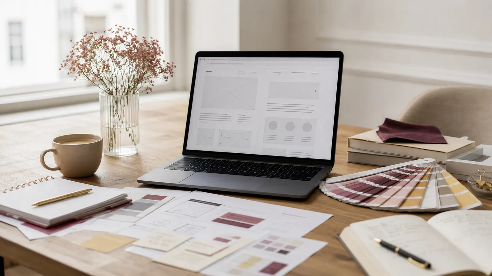 Strategie, Struktur und Website-Konzept am Schreibtisch