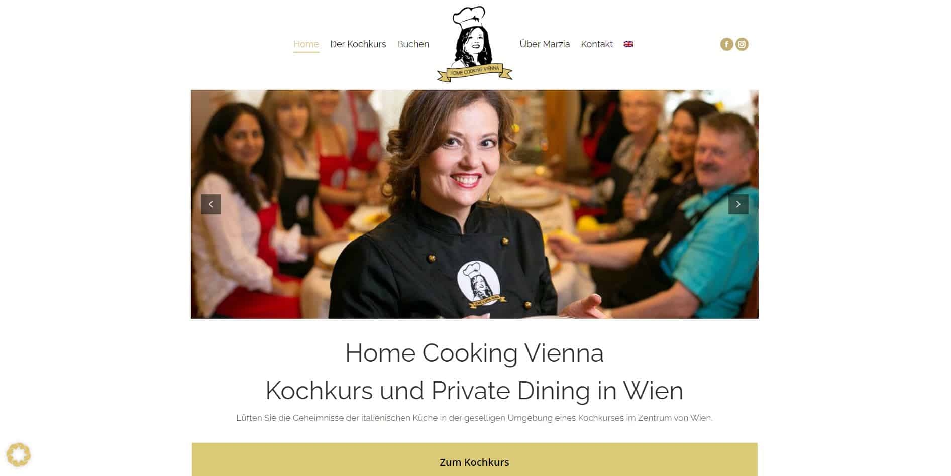 Screenshot der Website von Marzia von Home Cooking Vienna – Home Cooking Vienna