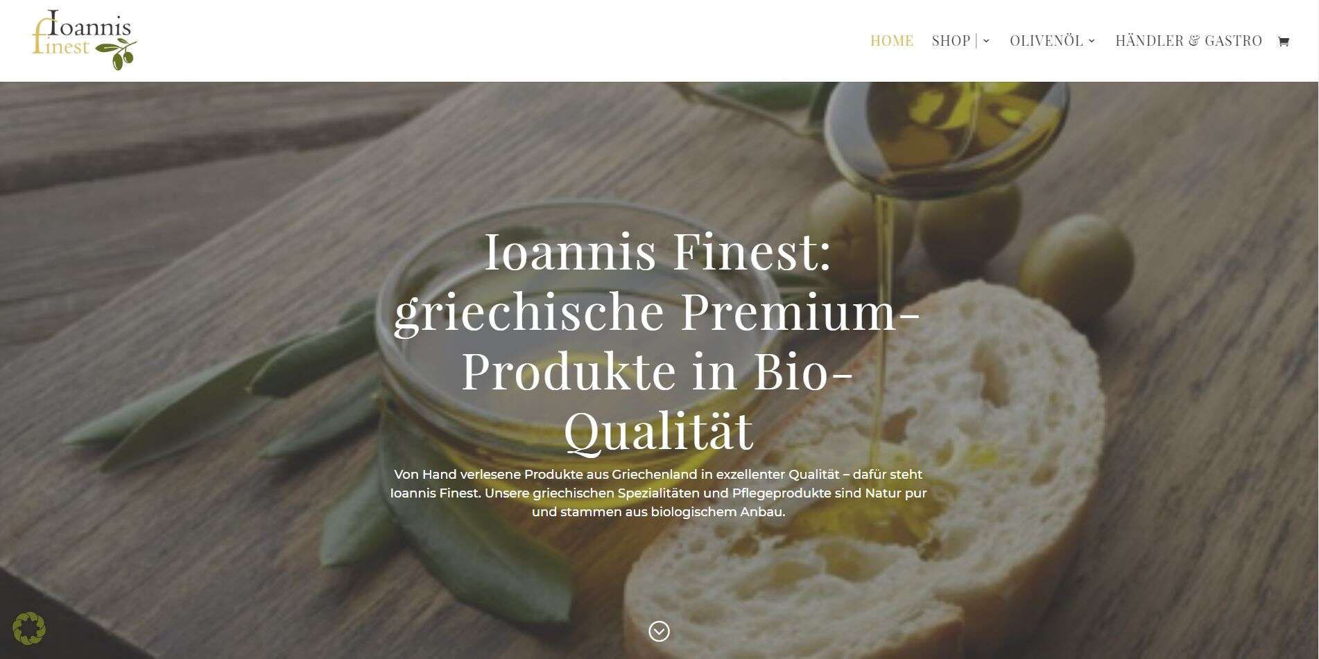 Screenshot der Website von Ioannis Finest e.U. – Ioannis Finest e.U.
