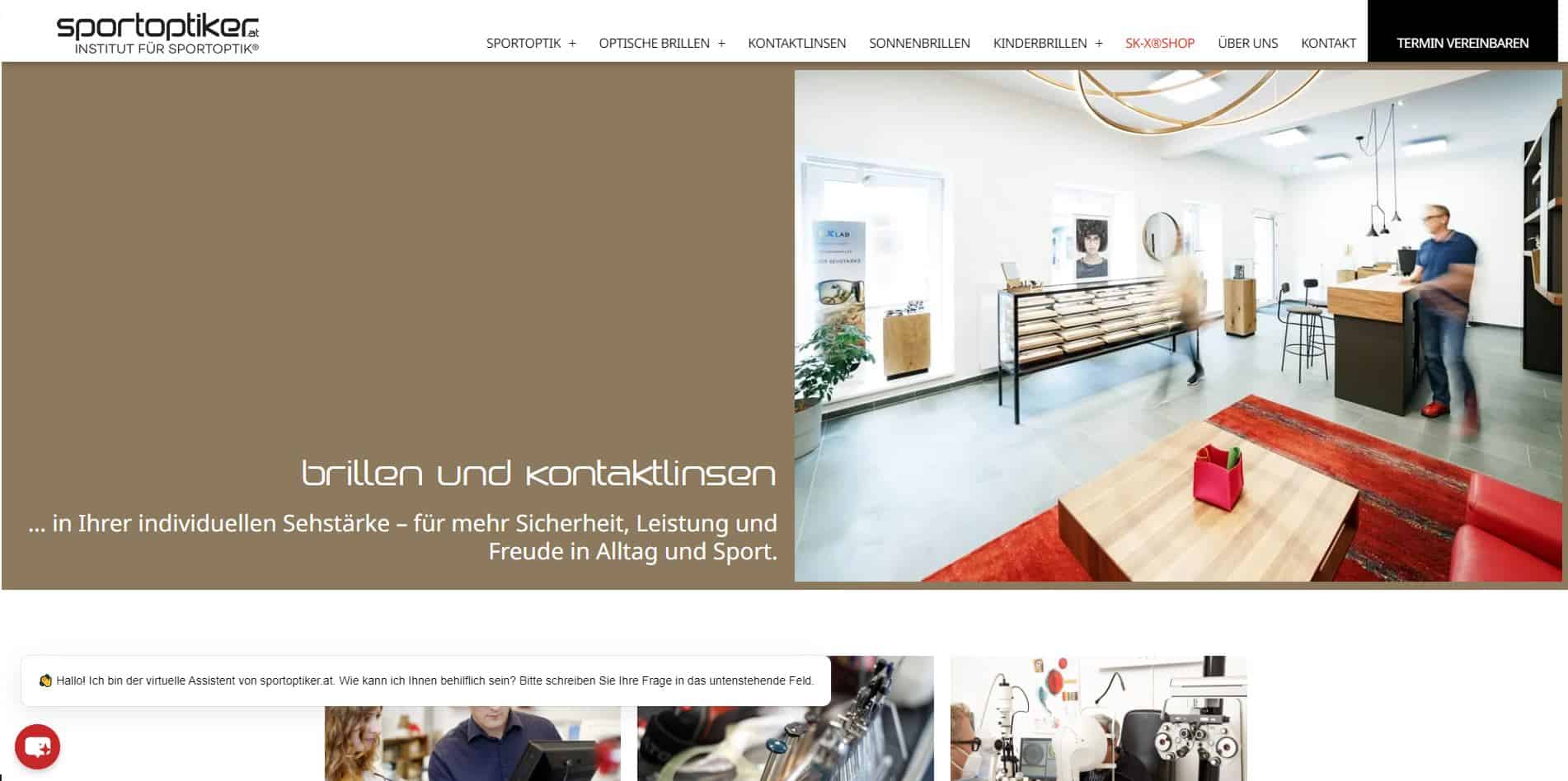 Screenshot der Website von Sportoptiker Wien – Sportoptiker Wien